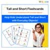 Tall and Short Flashcards: Teach Height Comparison with Everyday Objects