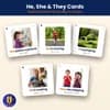 He, She & They Cards — 60 Printable Subject Pronoun Flashcards for He, She and They thumbnail 1
