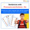 Sentences with Pronouns and Actions: He PDF for Early Learners