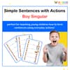 Free Simple Sentences with Actions: Boy Singular PDF for Kids