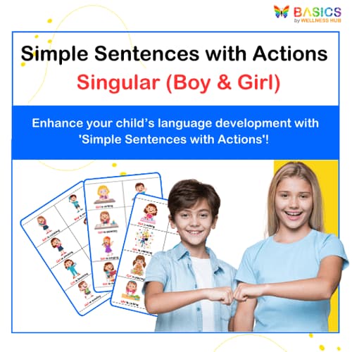 Simple Sentences with Actions: Boy and Girl Singular PDF