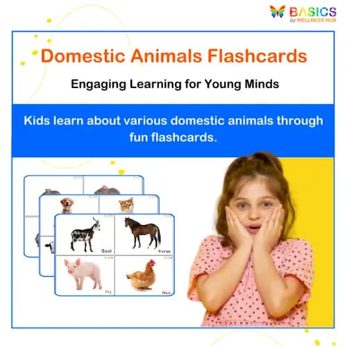 Domestic Animals Flashcards for Kids – Printable PDF