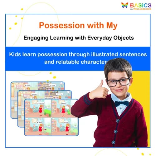 Caucasian Girl: Learn 'My' with Everyday Objects – Printable PDF