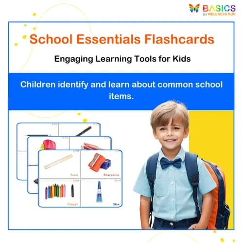 School Essentials Flashcards for Kids – Printable PDF - Free