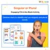 ES – Fill in the Blanks: Singular or Plural Activity for Kids