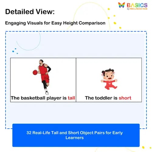 Tall and Short Flashcards: Teach Height Comparison with Everyday Objects