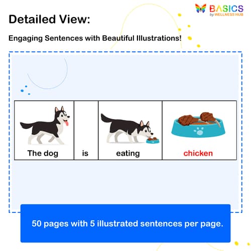 Sentences with Animals, Object, and Action Verb: Illustrated PDF for Kids