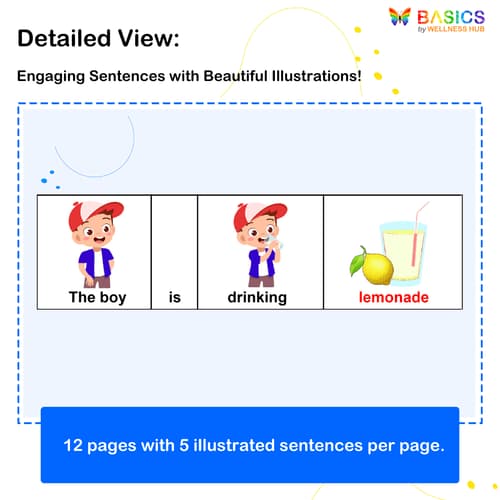 Sentences with Boy, Object, and Action Verb: Illustrated PDF for Kids