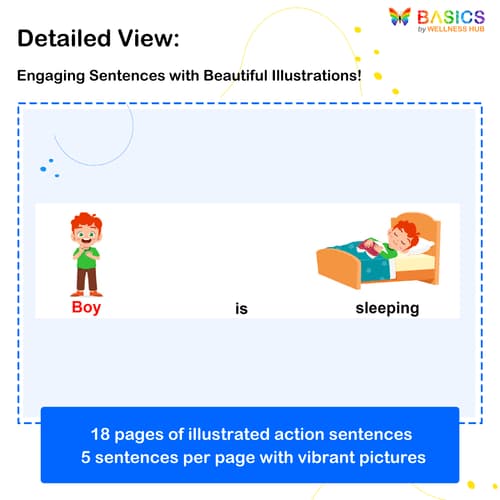Free Simple Sentences with Actions: Boy Singular PDF for Kids