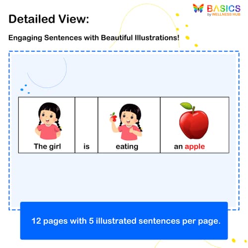 Sentences with Girl, Object, and Action Verb: Illustrated PDF for Kids