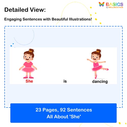 Sentences with Pronouns and Actions: She PDF for Early Learners