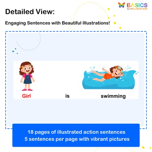 Simple Sentences with Actions: Girl Singular PDF for Kids preview 2