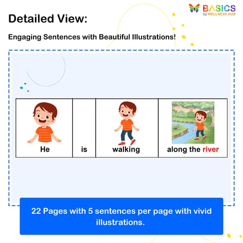 Sentences with Pronoun He: Object and Action Verb - Illustrated PDF for Kids