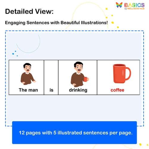 Sentences with Man, Object, and Action Verb: Free Illustrated PDF for Kids