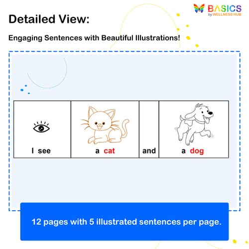 Printable Sentences Using 'I' with Actions and Objects PDF for Kids