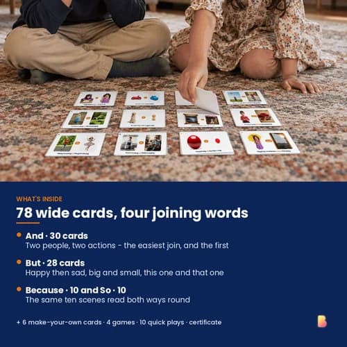 Two Ideas, One Sentence Cards — 78 Printable Conjunctions Flashcards for And, But, Because and So – page 2 preview