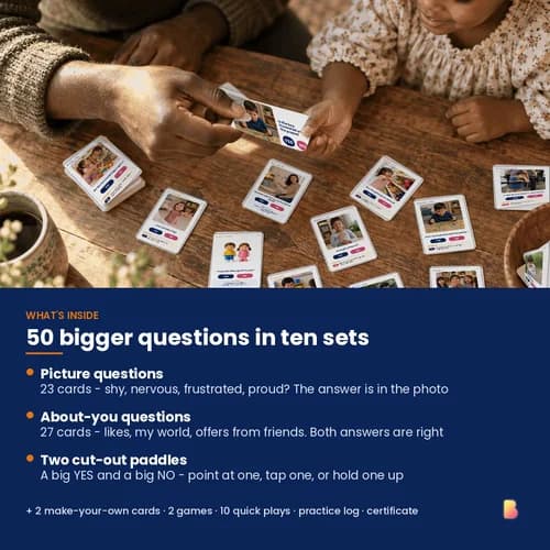 Yes or No? Bigger Questions — 50 Printable Yes/No Question Cards about Friends, Feelings and Choices – page 2 preview