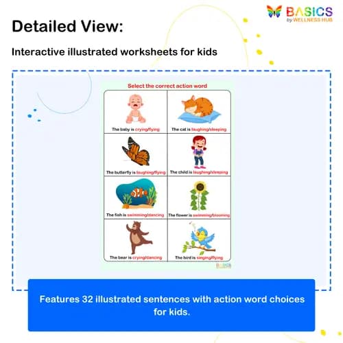Action Words Identification Worksheets – Printable PDF for Kids preview 2