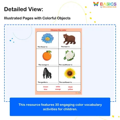 Color Vocabulary Sentence Completion Activities – Printable PDF