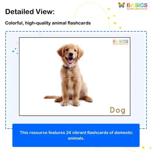 Domestic Animals Flashcards for Kids – Printable PDF