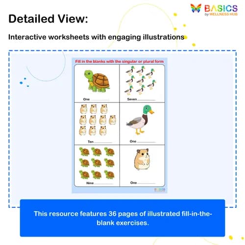Fill in the Blanks with Singular or Plural Form – Illustrated Worksheet Set