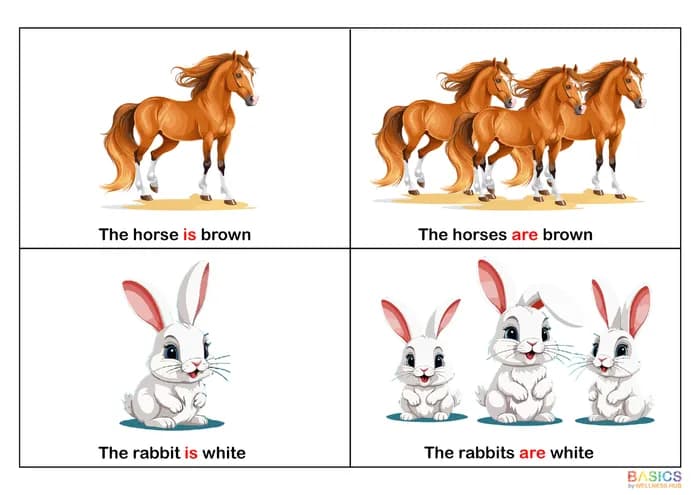 IS / ARE – With Colors: Printable PDF for Learning Singular and Plural-PDF2