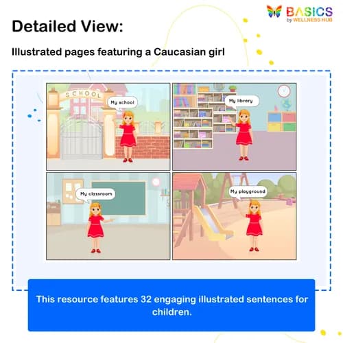 Caucasian Girl: Learn 'My' with Everyday Objects – Printable PDF preview 2