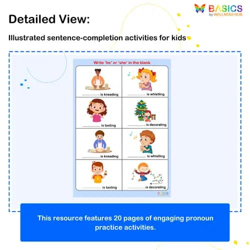 He and She Pronouns Practice: Printable PDF for Kids preview 2