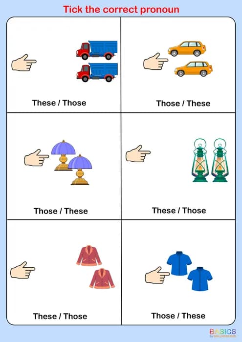 These & Those – Tick the Correct Word: Printable PDF Activity-PDF2