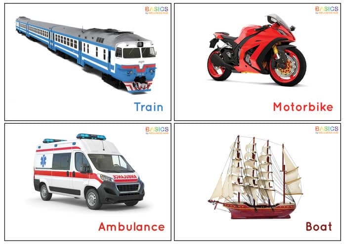 Vehicles Flashcards for Kids – Printable PDF-PDF2