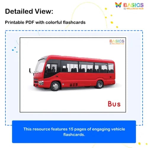 Vehicles Flashcards for Kids – Printable PDF preview 2