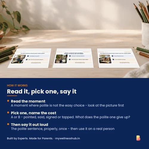 Polite Pick: Harder to Say — 50 Printable Manners Cards for Apologising and Disagreeing Kindly – page 3 preview