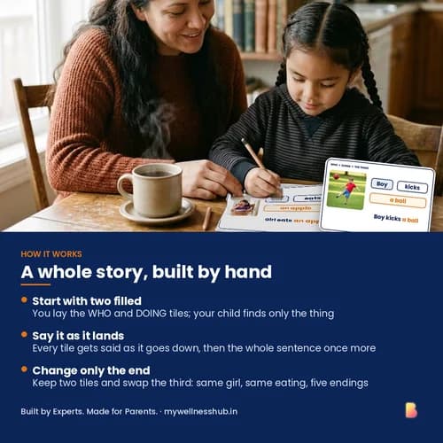 The Whole Story Tile Kit — Printable Sentence Mat with 120 Subject, Verb and Object Word Tiles and 91 Scene Cards – page 3 preview