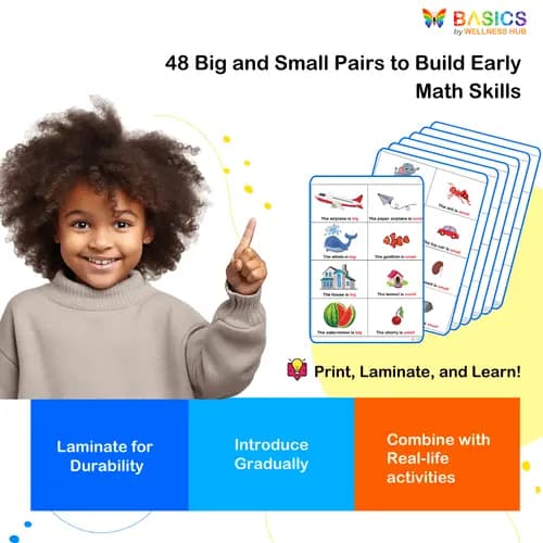Big and Small Flashcards: Pre-Math Concepts for Kids