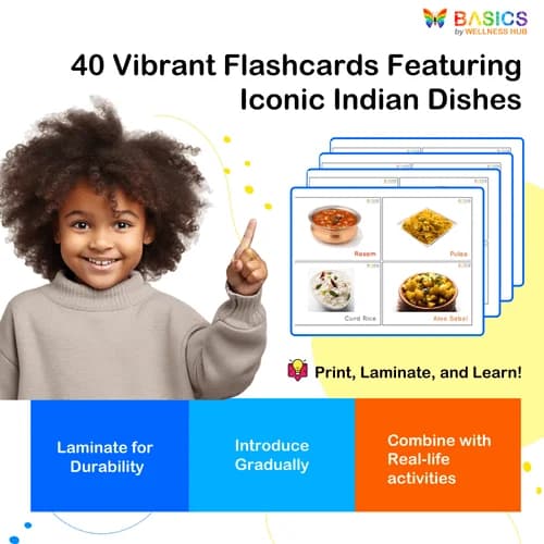 Indian Cuisine Flashcards for Kids: Free Printable PDF