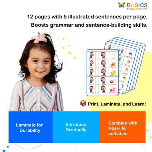 Sentences with Girl, Object, and Action Verb: Illustrated PDF for Kids preview 4