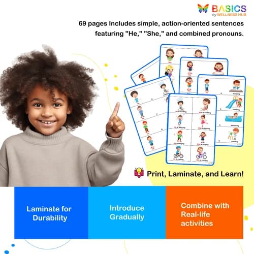 Sentences with Pronouns and Actions Home Therapy Resource for Kids