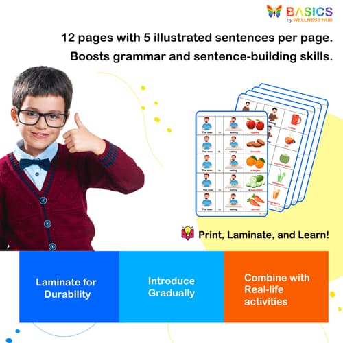 Sentences with Man, Object, and Action Verb: Free Illustrated PDF for Kids