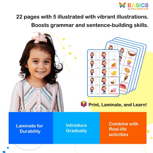 Sentences with Pronoun She: Object and Action Verb - Illustrated PDF for Kids