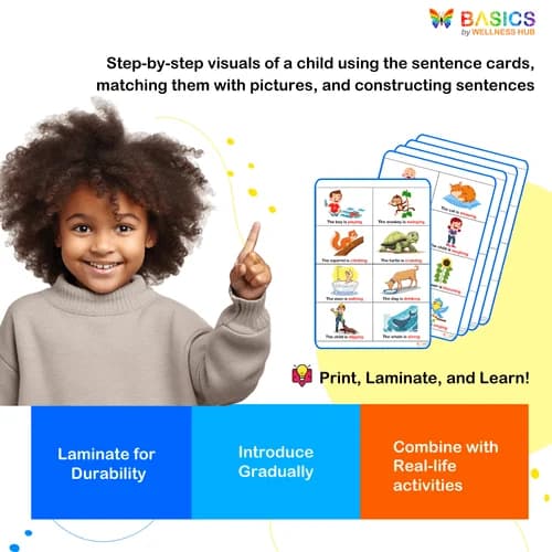 Sentences with Actions Flashcards: Everyday Activities PDF
