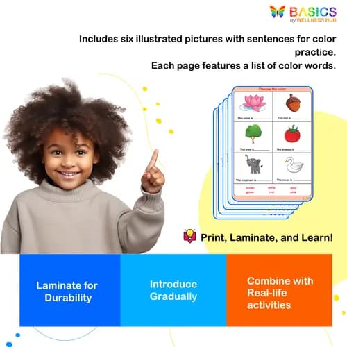 Color Vocabulary Sentence Completion Activities – Printable PDF preview 4
