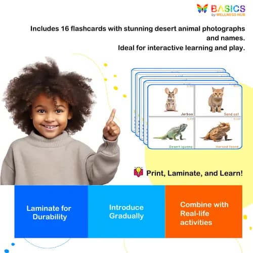 Desert Animals Flashcards for Kids – Free Printable PDF