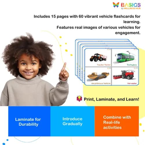 Vehicles Flashcards for Kids – Printable PDF preview 4