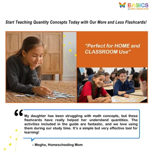 More and Less Flashcards: Teach Quantity Comparison with Everyday Objects