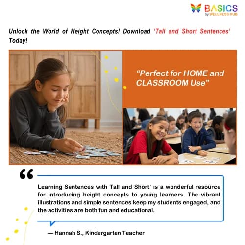 Learning Sentences with Tall and Short: Illustrated PDF for Kids