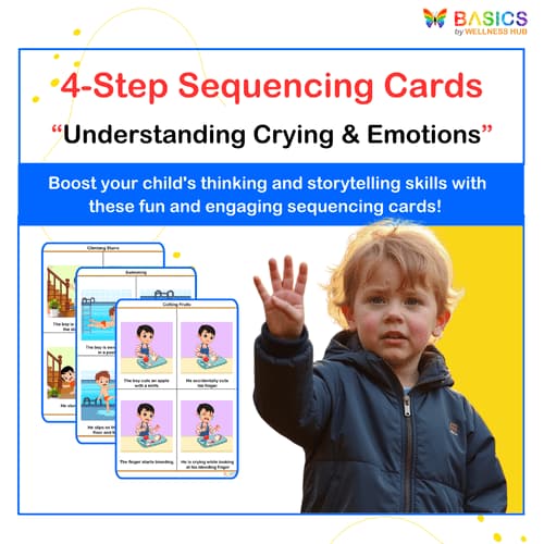 4-Step Sequencing Cards: Printable PDF for Understanding Crying & Emotions