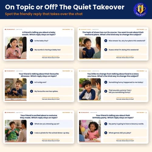 On Topic or Off? The Quiet Takeover — 50 Printable Cards for Spotting Conversation Hijacks – PDF preview