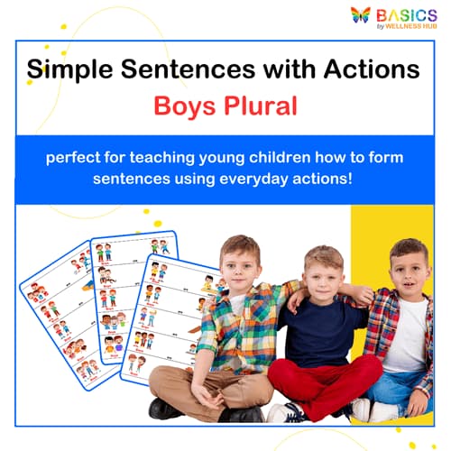Simple Sentences with Actions: Boys Plural PDF for Kids - Free