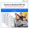Sentence-Building PDF Set: Boy, Girl, Man, Woman, and Animals