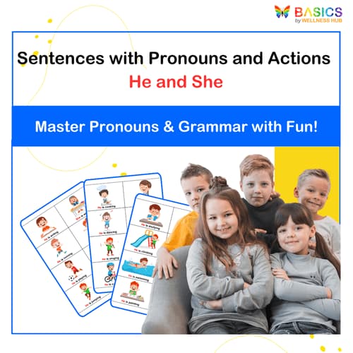 Sentences with Pronouns and Actions: He and She PDF for Kids - Free - Free